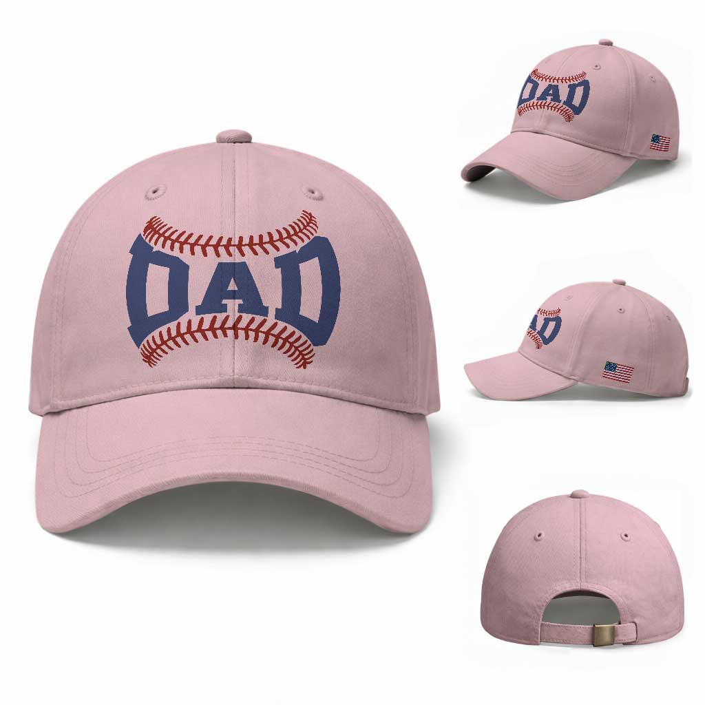 Proud Baseball Dad Baseball Cap Game Day Gift For Him TS12 Baseball Cap Universal Fit Light Pink Print Your Wear