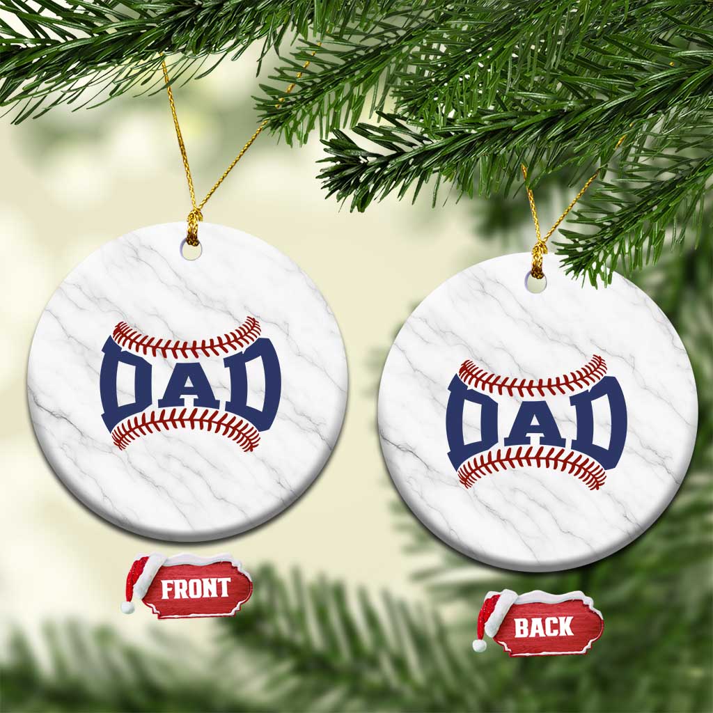 Proud Baseball Dad Ceramic Ornament Game Day Gift For Him TS12 1pc White Marble Print Your Wear