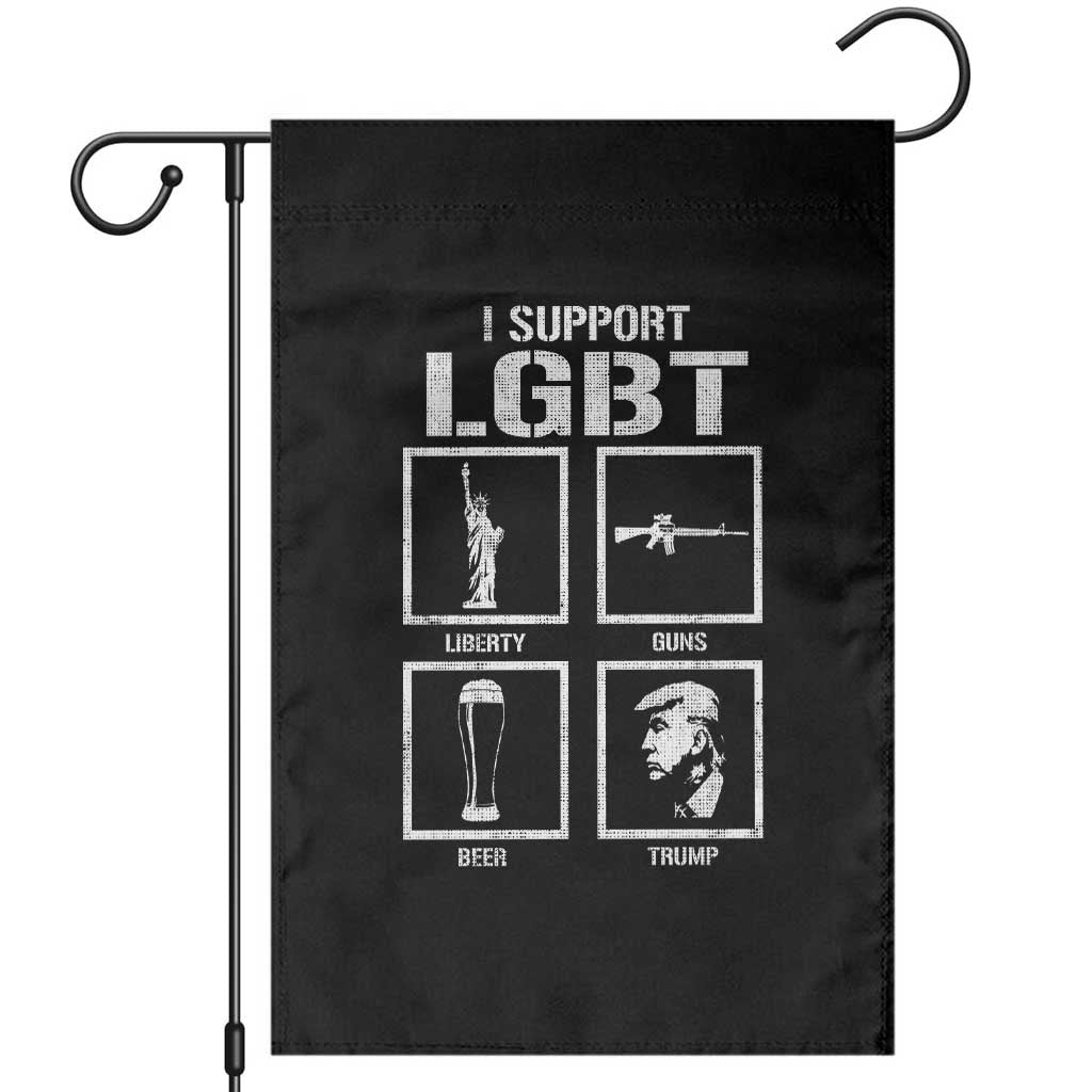 I Support LGBT Liberty Guns Beer Trump Garden Flag Funny Patriotic Parody Graphic TS12 Black Print Your Wear