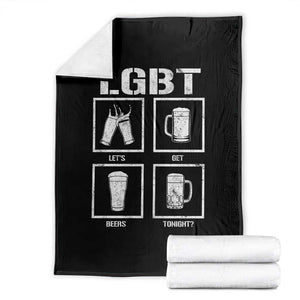 LGBT Let's Get Beers Tonight Throw Blanket Funny Beer Drinking TS12 Black Print Your Wear
