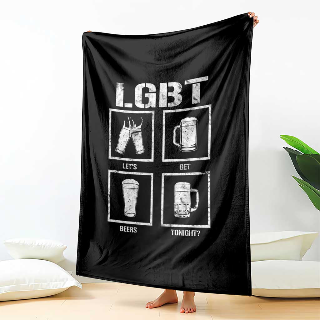 LGBT Let's Get Beers Tonight Throw Blanket Funny Beer Drinking TS12 Print Your Wear