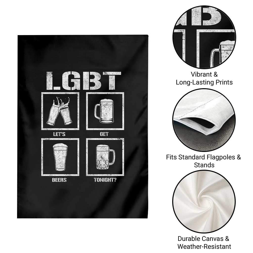 LGBT Let's Get Beers Tonight Garden Flag Funny Beer Drinking TS12 Print Your Wear