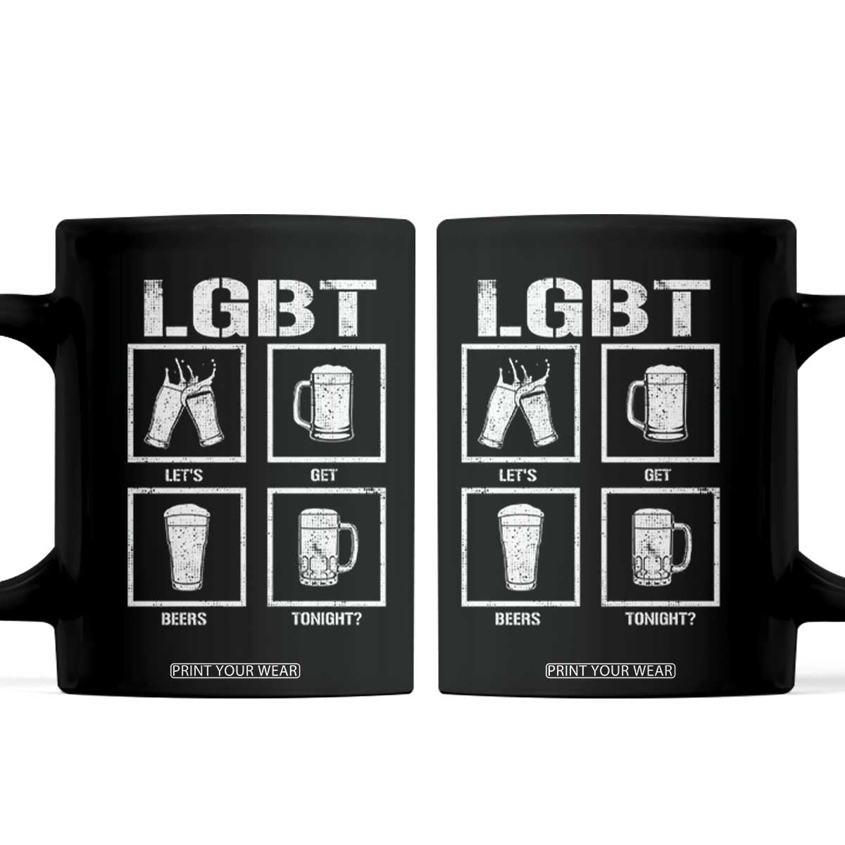 LGBT Let's Get Beers Tonight Coffee Mug Funny Beer Drinking TS12 Black Print Your Wear