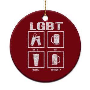 LGBT Let's Get Beers Tonight Ceramic Ornament Funny Beer Drinking TS12 1pc Red Print Your Wear