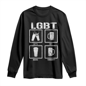 LGBT Let's Get Beers Tonight Long Sleeve Shirt Funny Beer Drinking TS12 Black Print Your Wear