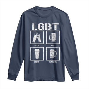 LGBT Let's Get Beers Tonight Long Sleeve Shirt Funny Beer Drinking TS12 Navy Print Your Wear