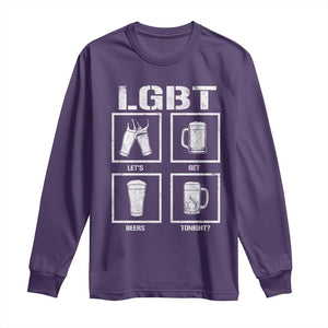 LGBT Let's Get Beers Tonight Long Sleeve Shirt Funny Beer Drinking TS12 Purple Print Your Wear