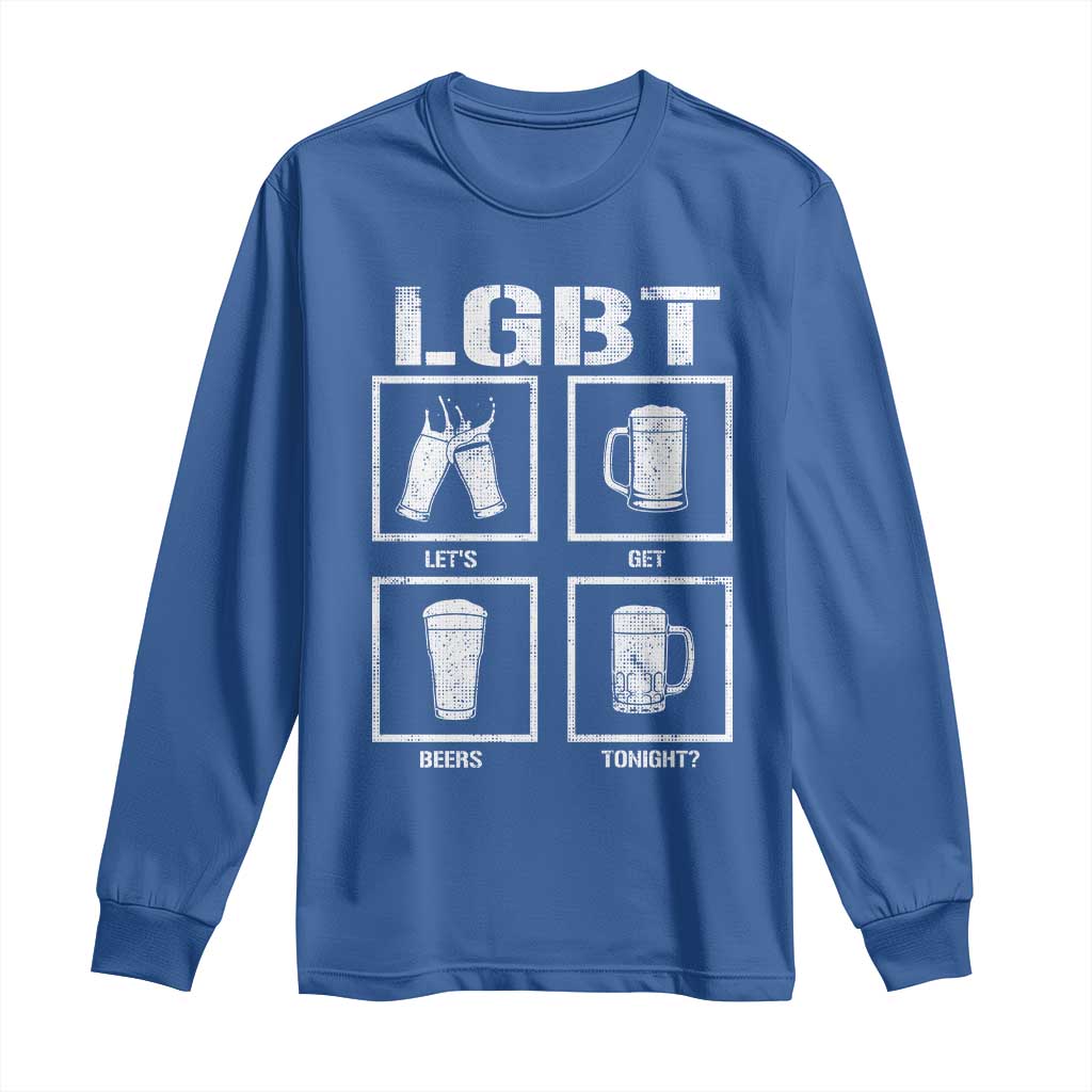 LGBT Let's Get Beers Tonight Long Sleeve Shirt Funny Beer Drinking TS12 Royal Blue Print Your Wear