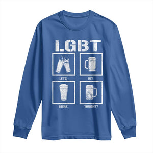 LGBT Let's Get Beers Tonight Long Sleeve Shirt Funny Beer Drinking TS12 Royal Blue Print Your Wear