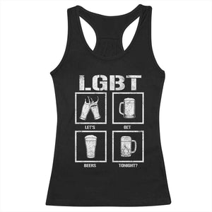 LGBT Let's Get Beers Tonight Racerback Tank Top Funny Beer Drinking TS12 Black Print Your Wear