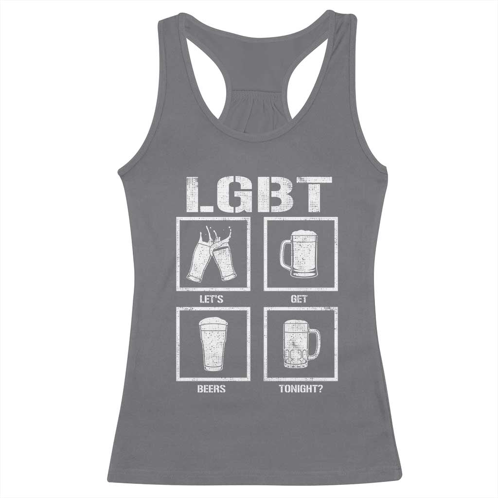 LGBT Let's Get Beers Tonight Racerback Tank Top Funny Beer Drinking TS12 Charcoal Print Your Wear