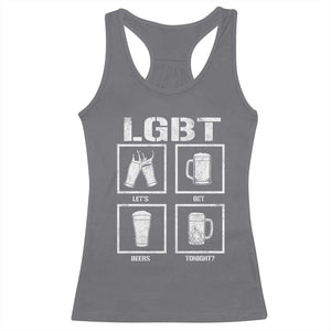 LGBT Let's Get Beers Tonight Racerback Tank Top Funny Beer Drinking TS12 Charcoal Print Your Wear