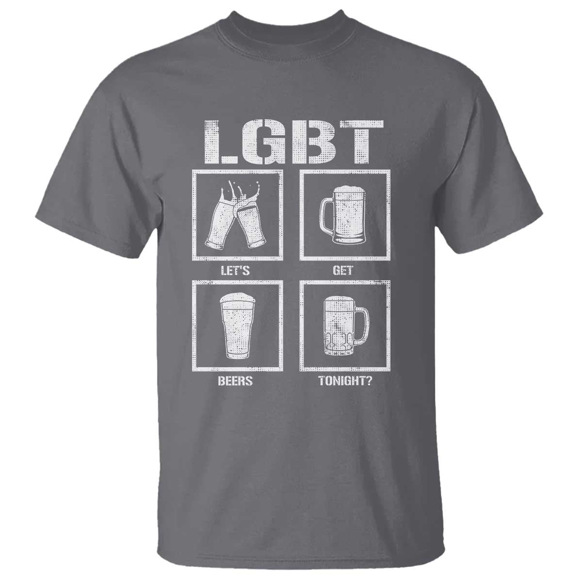 LGBT Let's Get Beers Tonight T Shirt Funny Beer Drinking TS12 Charcoal Print Your Wear