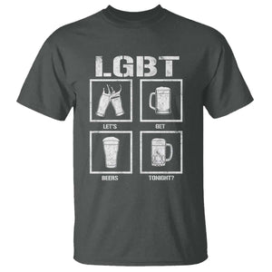 LGBT Let's Get Beers Tonight T Shirt Funny Beer Drinking TS12 Dark Heather Print Your Wear