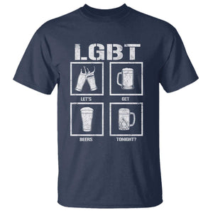 LGBT Let's Get Beers Tonight T Shirt Funny Beer Drinking TS12 Navy Print Your Wear