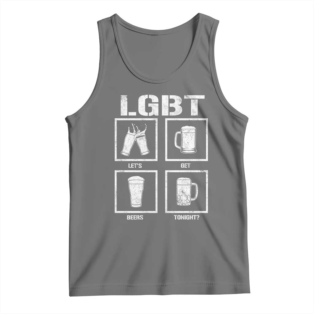 LGBT Let's Get Beers Tonight Tank Top Funny Beer Drinking TS12 Black Heather Print Your Wear