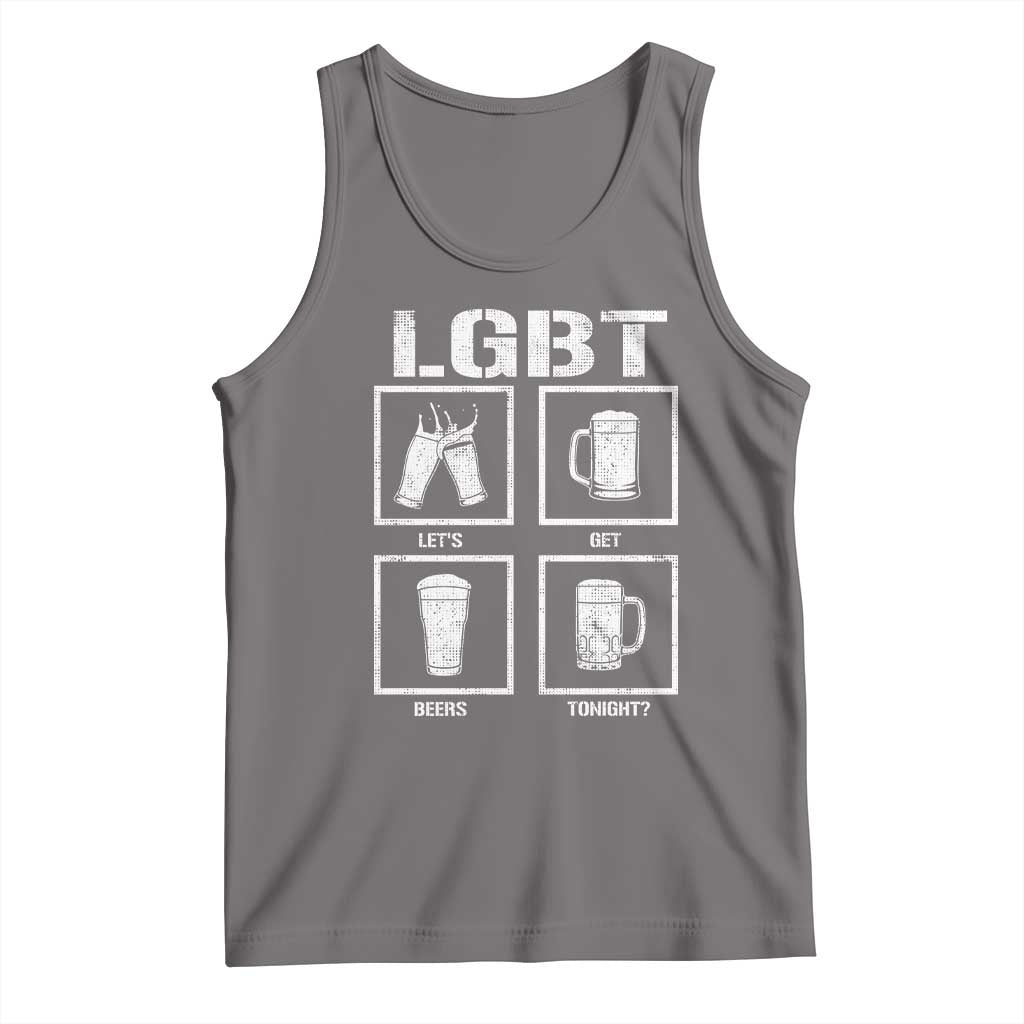 LGBT Let's Get Beers Tonight Tank Top Funny Beer Drinking TS12 Deep Heather Print Your Wear