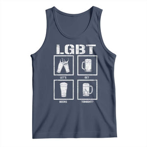 LGBT Let's Get Beers Tonight Tank Top Funny Beer Drinking TS12 Navy Print Your Wear