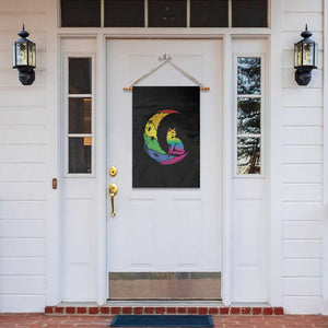 Rainbow Moon Cat Pride Garden Flag LGBT Feline Graphic TS12 Print Your Wear