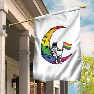 Rainbow Astronaut On The Moon LGBT Garden Flag Spaceman Pride Month TS12 Print Your Wear