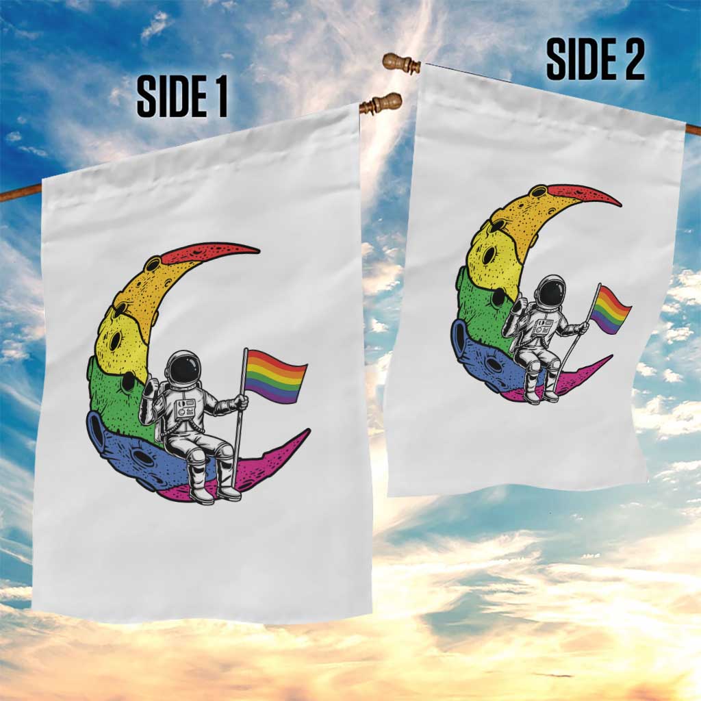 Rainbow Astronaut On The Moon LGBT Garden Flag Spaceman Pride Month TS12 Print Your Wear