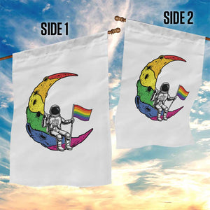 Rainbow Astronaut On The Moon LGBT Garden Flag Spaceman Pride Month TS12 Print Your Wear