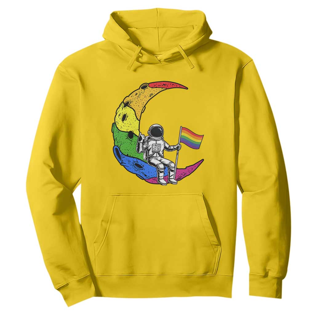 Rainbow Astronaut On The Moon LGBT Hoodie Spaceman Pride Month TS12 Daisy Print Your Wear
