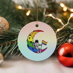 Rainbow Astronaut On The Moon LGBT Ceramic Ornament Spaceman Pride Month TS12 1pc Pastel Print Your Wear