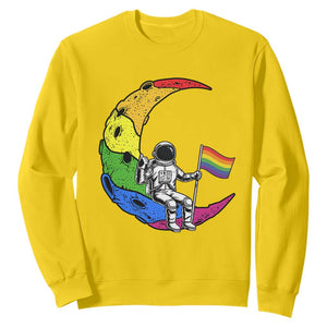 Rainbow Astronaut On The Moon LGBT Sweatshirt Spaceman Pride Month TS12 Daisy Print Your Wear