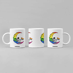 Rainbow Astronaut On The Moon LGBT Coffee Mug Spaceman Pride Month TS12 Print Your Wear