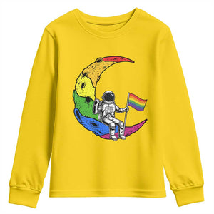 Rainbow Astronaut On The Moon LGBT Youth Sweatshirt Spaceman Pride Month TS12 Daisy Print Your Wear