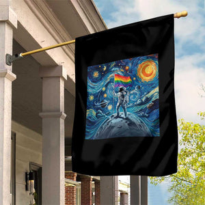 LGBTQ Rainbow Moon Astronaut Garden Flag Starry Night Graphic TS12 Print Your Wear