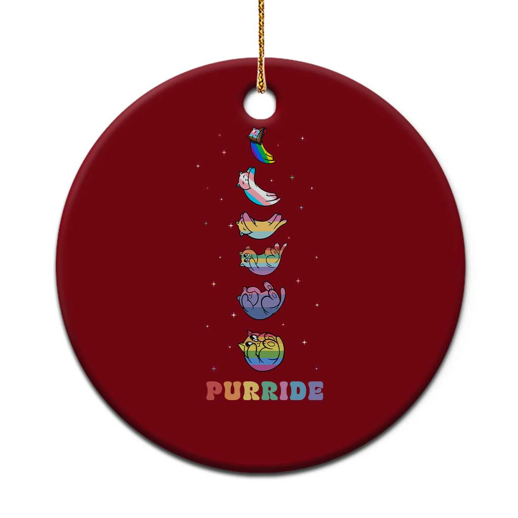 Purride Rainbow Cat Moon Cycles Ceramic Ornament LGBQT Pride Feline Space TS12 1pc Red Print Your Wear