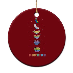 Purride Rainbow Cat Moon Cycles Ceramic Ornament LGBQT Pride Feline Space TS12 1pc Red Print Your Wear