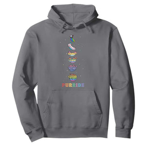 Purride Rainbow Cat Moon Cycles Hoodie LGBQT Pride Feline Space TS12 Charcoal Print Your Wear
