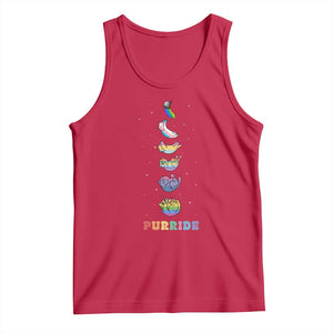 Purride Rainbow Cat Moon Cycles Tank Top LGBQT Pride Feline Space TS12 Red Print Your Wear