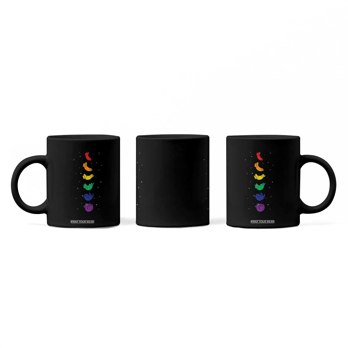 Funny Purride Cats In Space Rainbow Coffee Mug LGBQT Pride Feline Space TS12 Print Your Wear