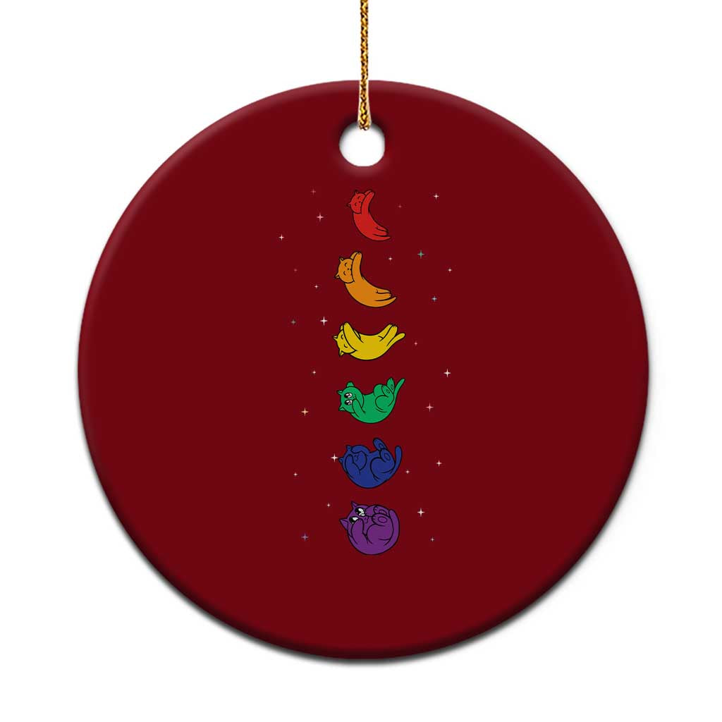 Funny Purride Cats In Space Rainbow Ceramic Ornament LGBQT Pride Feline Space TS12 1pc Red Print Your Wear