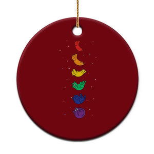 Funny Purride Cats In Space Rainbow Ceramic Ornament LGBQT Pride Feline Space TS12 1pc Red Print Your Wear