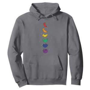 Funny Purride Cats In Space Rainbow Hoodie LGBQT Pride Feline Space TS12 Charcoal Print Your Wear