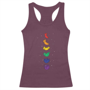 Funny Purride Cats In Space Rainbow Racerback Tank Top LGBQT Pride Feline Space TS12 Maroon Print Your Wear
