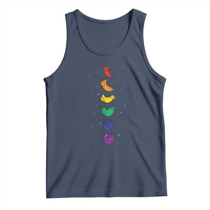Funny Purride Cats In Space Rainbow Tank Top LGBQT Pride Feline Space TS12 Navy Print Your Wear