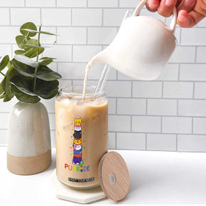 Funny Purride Stacked Cats Pride Glass Can Cute LGBTQ Cat Lover TS12 Print Your Wear