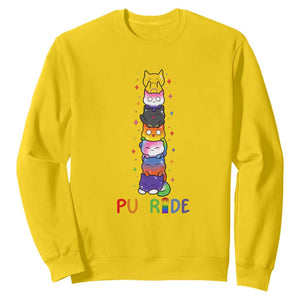 Funny Purride Stacked Cats Pride Sweatshirt Cute LGBTQ Cat Lover TS12 Daisy Print Your Wear
