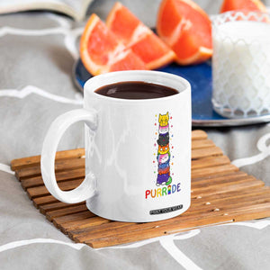 Funny Purride Stacked Cats Pride Coffee Mug Cute LGBTQ Cat Lover TS12 Print Your Wear