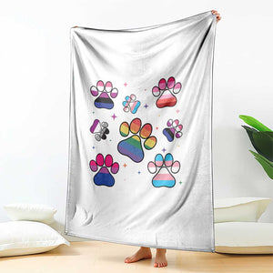 Funny Rainbow Paw Print Pride Throw Blanket LGBTQ Pet Lover TS12 Print Your Wear