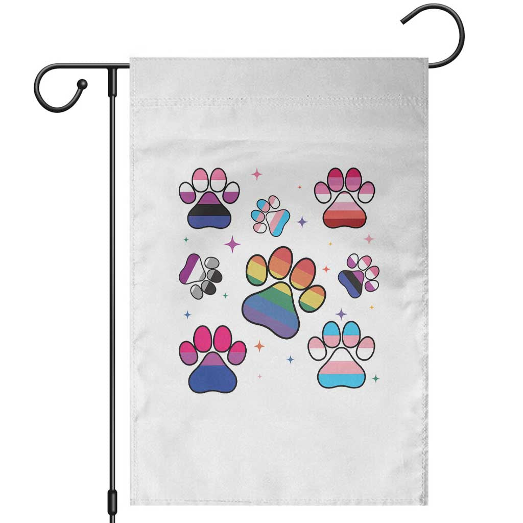 Funny Rainbow Paw Print Pride Garden Flag LGBTQ Pet Lover TS12 White Print Your Wear