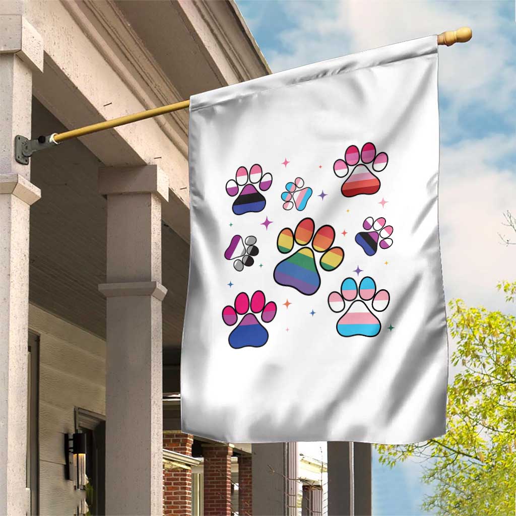 Funny Rainbow Paw Print Pride Garden Flag LGBTQ Pet Lover TS12 Print Your Wear