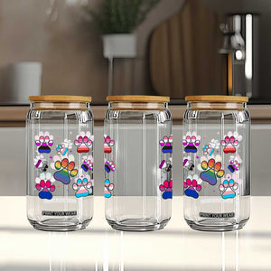 Funny Rainbow Paw Print Pride Glass Can LGBTQ Pet Lover TS12 Print Your Wear