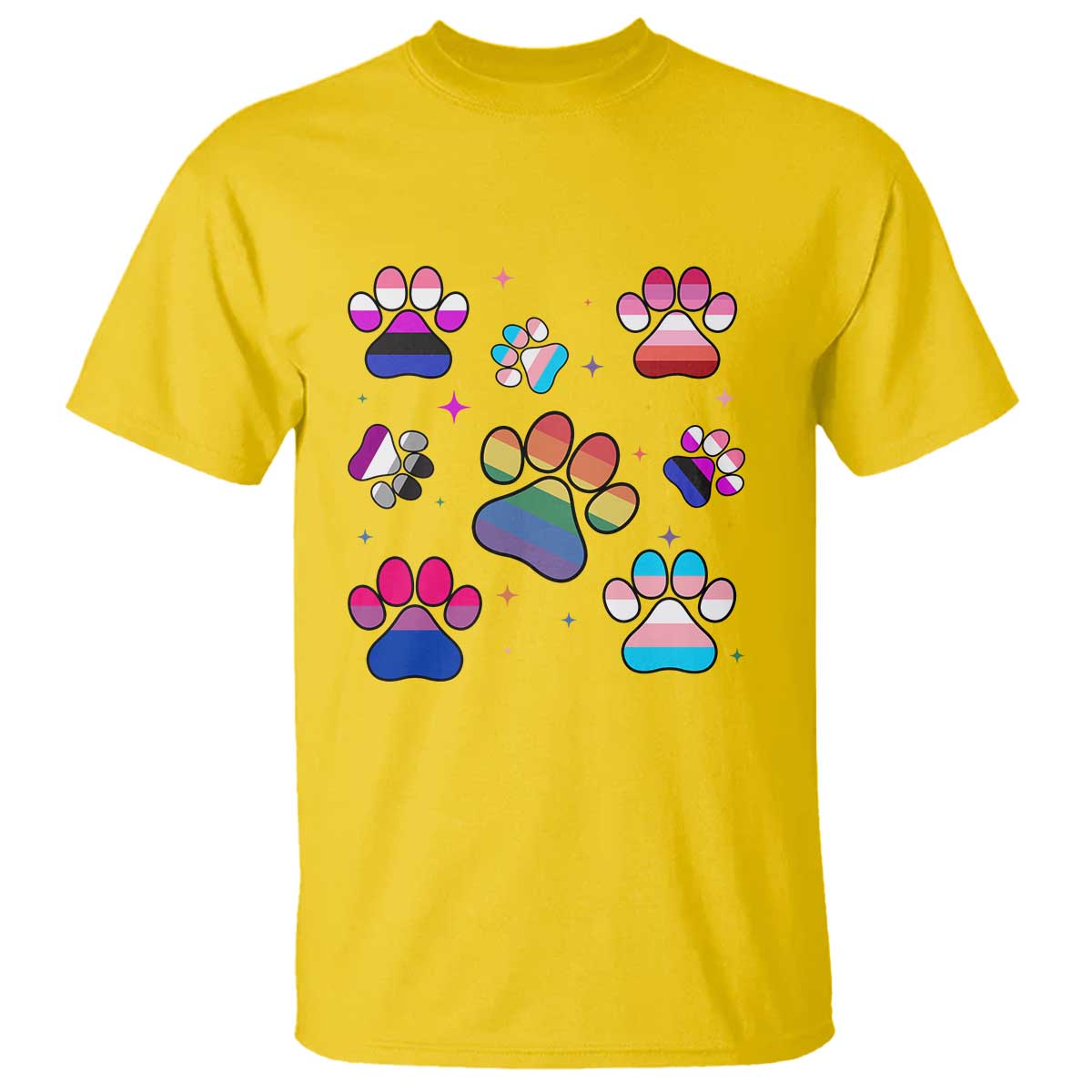 Funny Rainbow Paw Print Pride T Shirt LGBTQ Pet Lover TS12 Daisy Print Your Wear